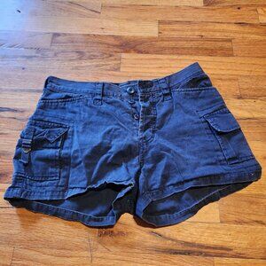 Abercrombie & Fitch Womens Navy Blue Cargo Shorts Size 2 With Pockets & Belt Loo